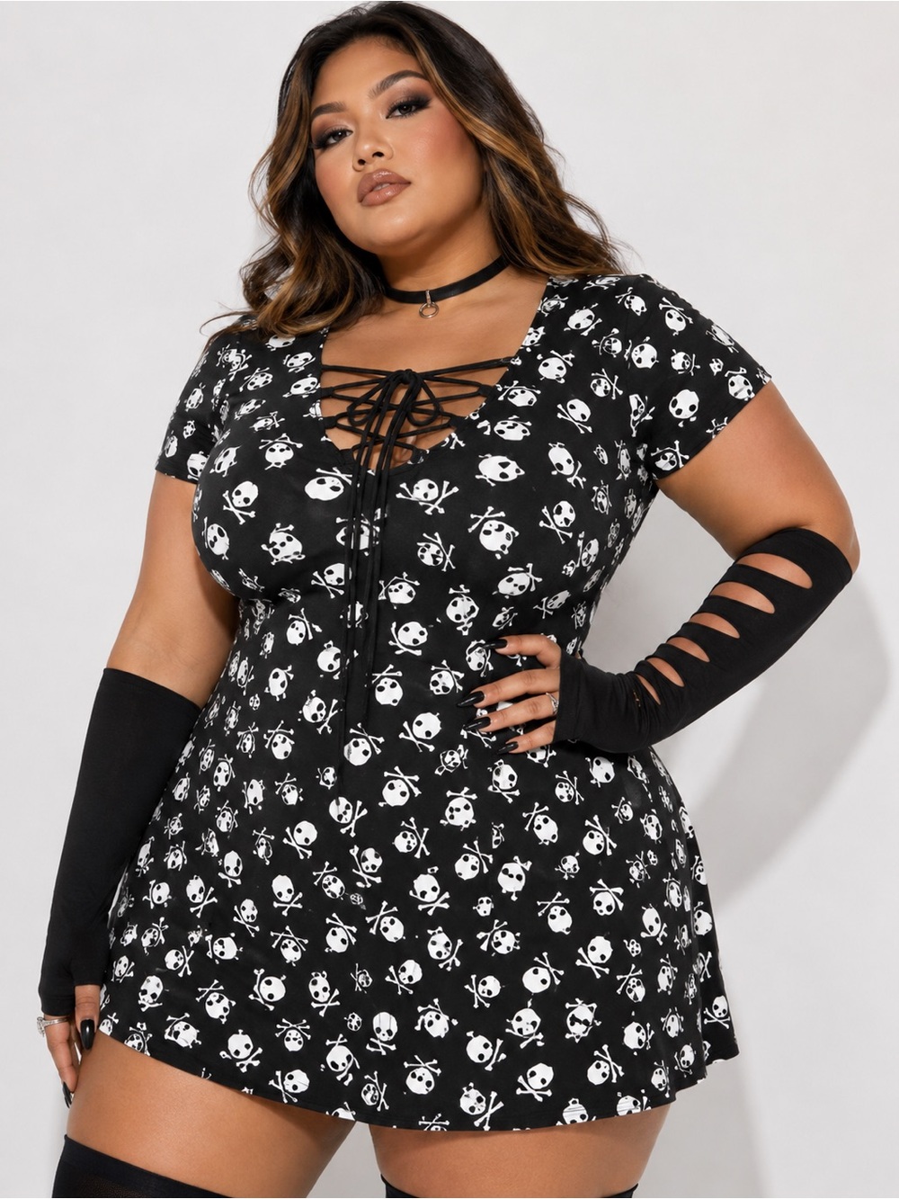 Dolls Kill Trapped in My Mind Skull Dress